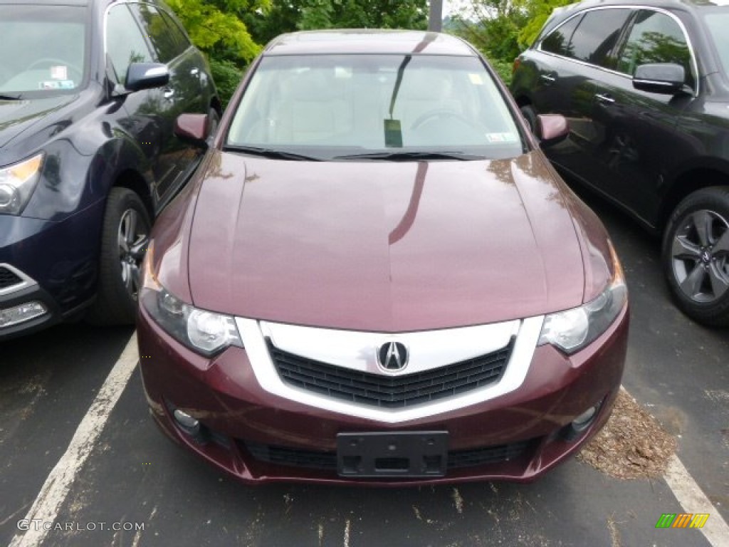 2010 TSX Sedan - Basque Red Pearl / Taupe photo #2