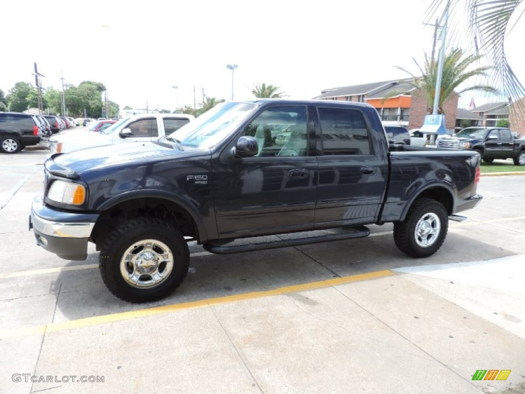 2001 F150 Lariat SuperCrew 4x4 - Charcoal Blue Metallic / Medium Graphite photo #3