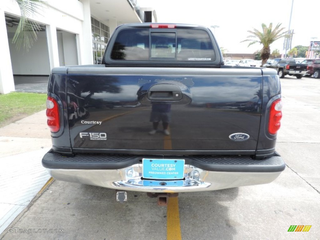 2001 F150 Lariat SuperCrew 4x4 - Charcoal Blue Metallic / Medium Graphite photo #4