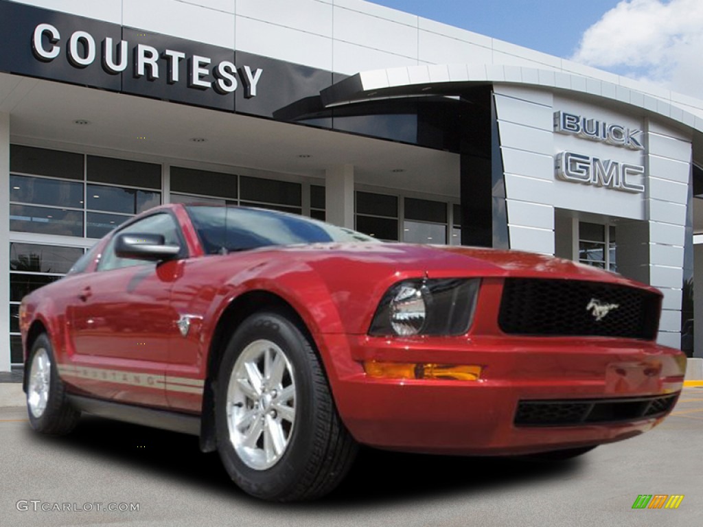 2009 Mustang V6 Coupe - Dark Candy Apple Red / Medium Parchment photo #1