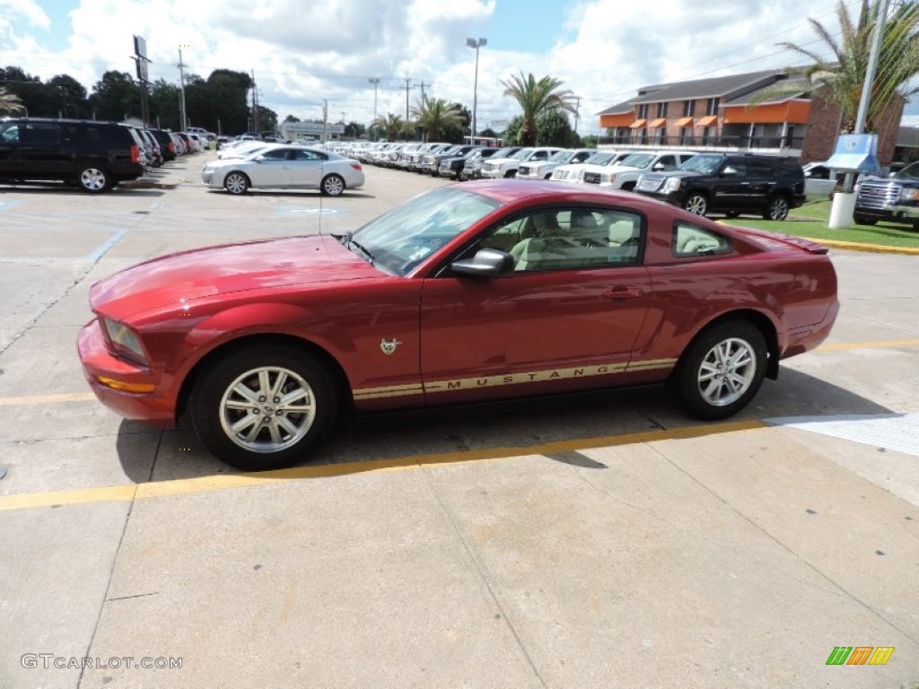 2009 Mustang V6 Coupe - Dark Candy Apple Red / Medium Parchment photo #4
