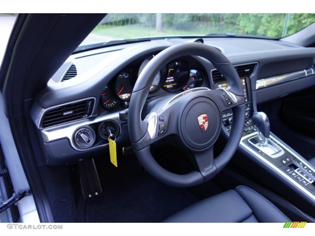 2014 Porsche 911 Carrera 4S Cabriolet Black Steering Wheel Photo #94091049