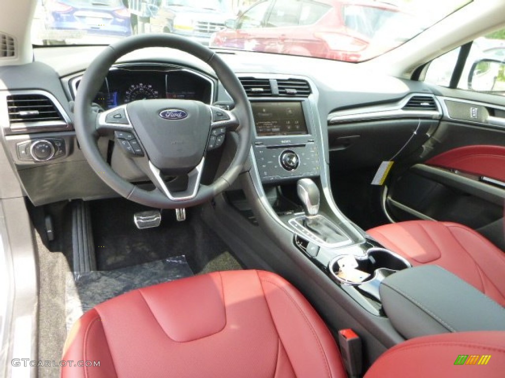 Brick Red Interior 2014 Ford Fusion Titanium AWD Photo #94098483