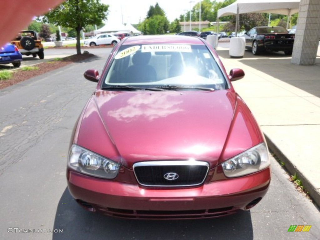 2002 Elantra GLS Sedan - Chianti Red / Beige photo #3