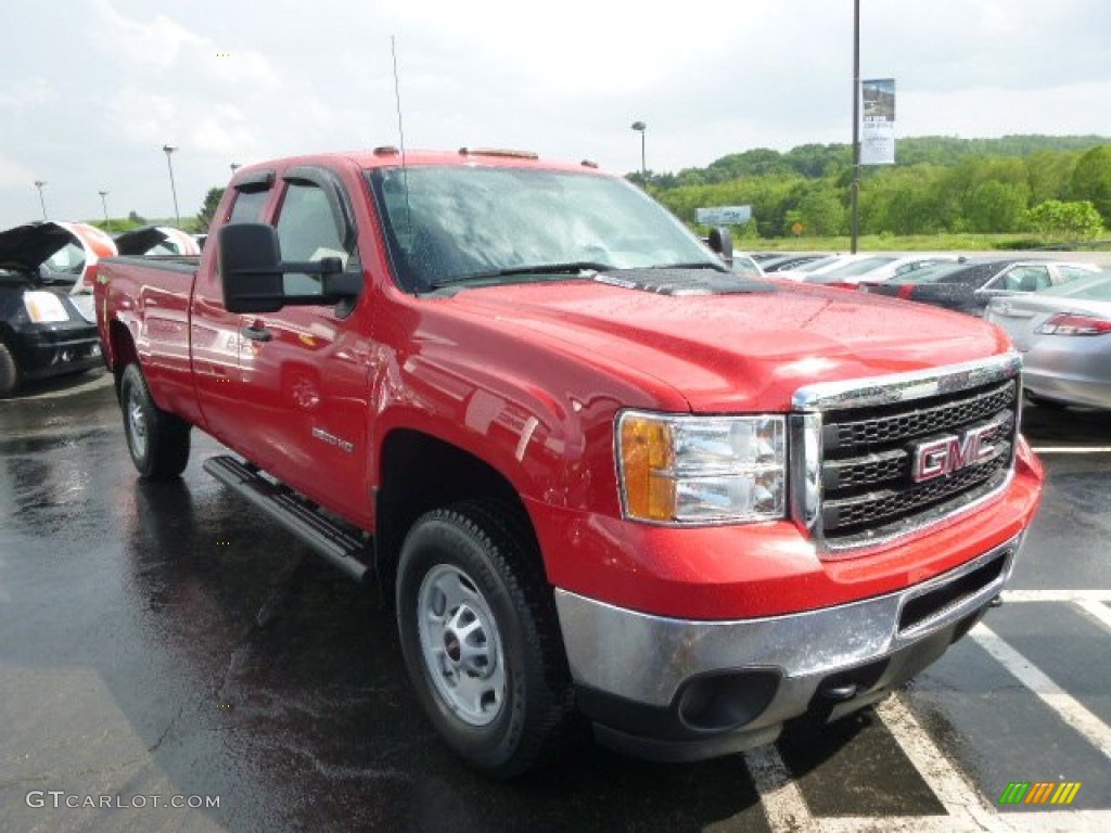 Fire Red 2011 GMC Sierra 2500HD Work Truck Extended Cab 4x4 Exterior Photo #94098792