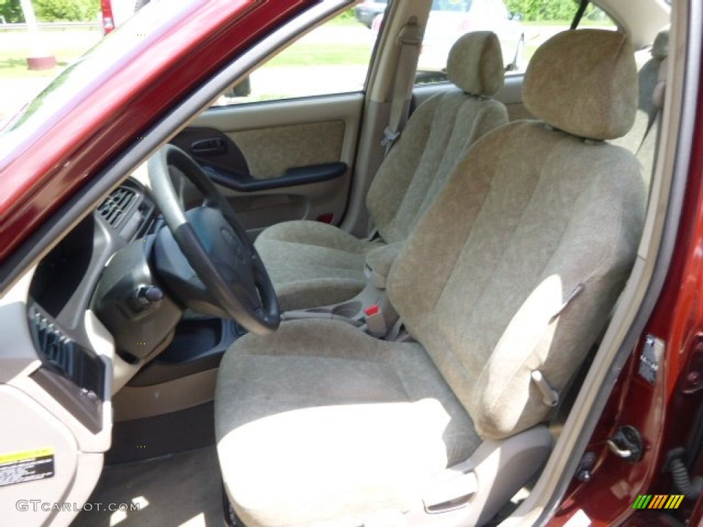 2002 Elantra GLS Sedan - Chianti Red / Beige photo #10