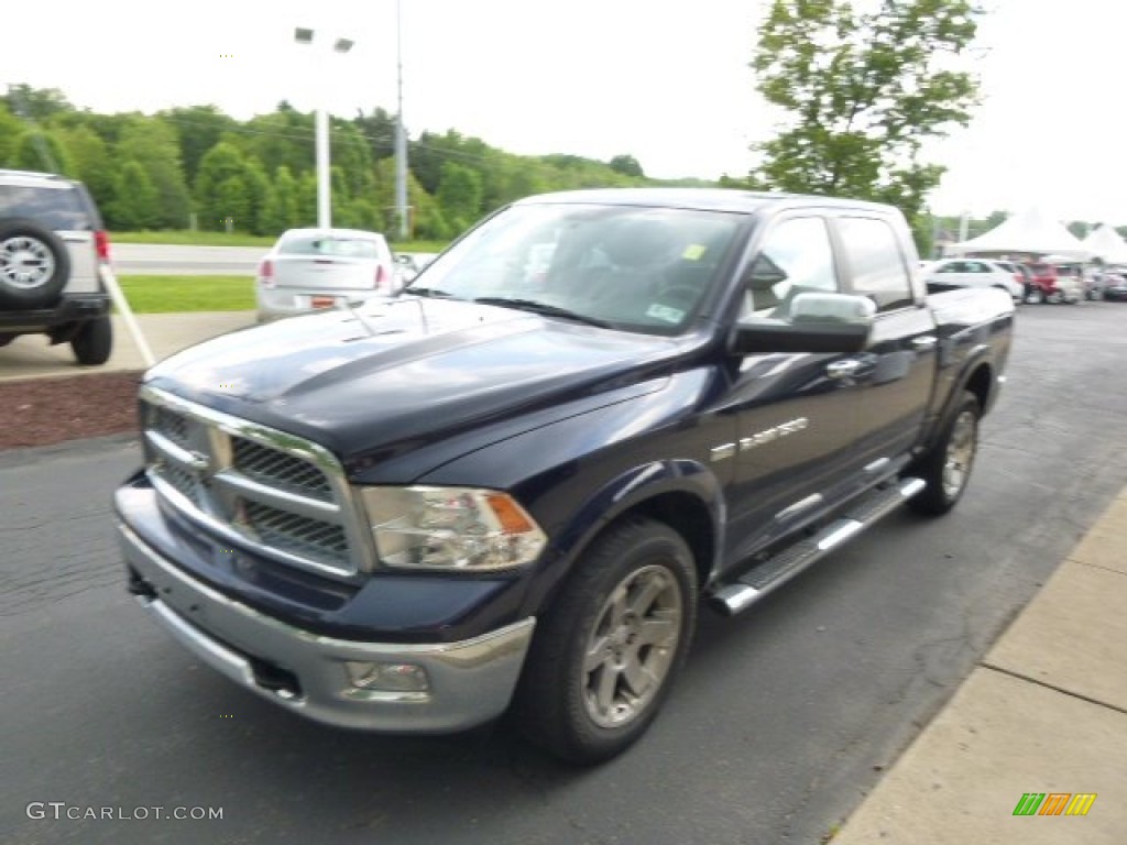 2012 Ram 1500 Laramie Crew Cab 4x4 - True Blue Pearl / Dark Slate Gray photo #4