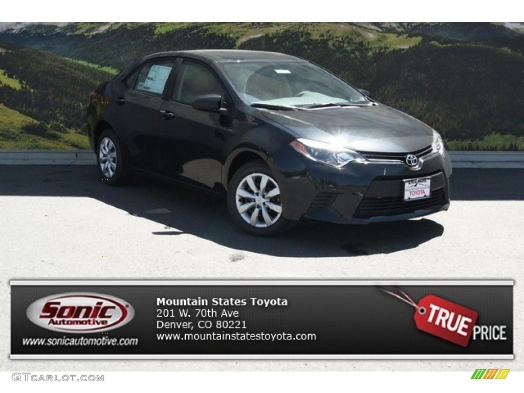 2014 Corolla LE - Black Sand Pearl / Ivory photo #1