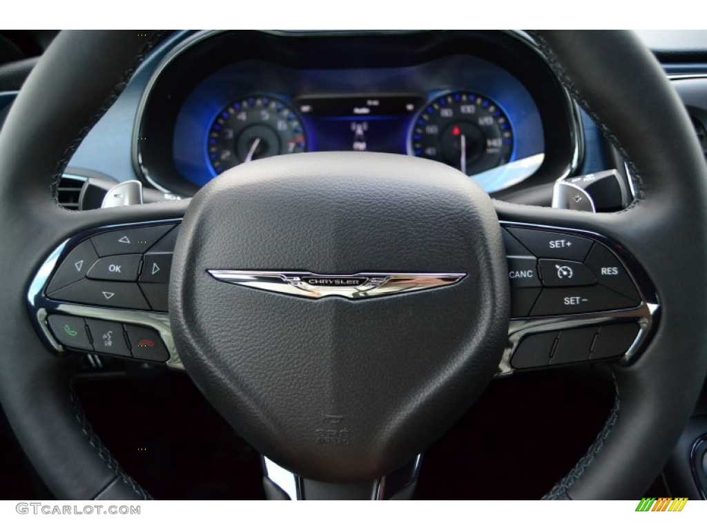 2015 Chrysler 200 S Black Steering Wheel Photo #94106826