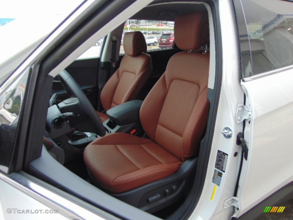 Black/Saddle Interior 2014 Hyundai Santa Fe Limited AWD Photo #94107153