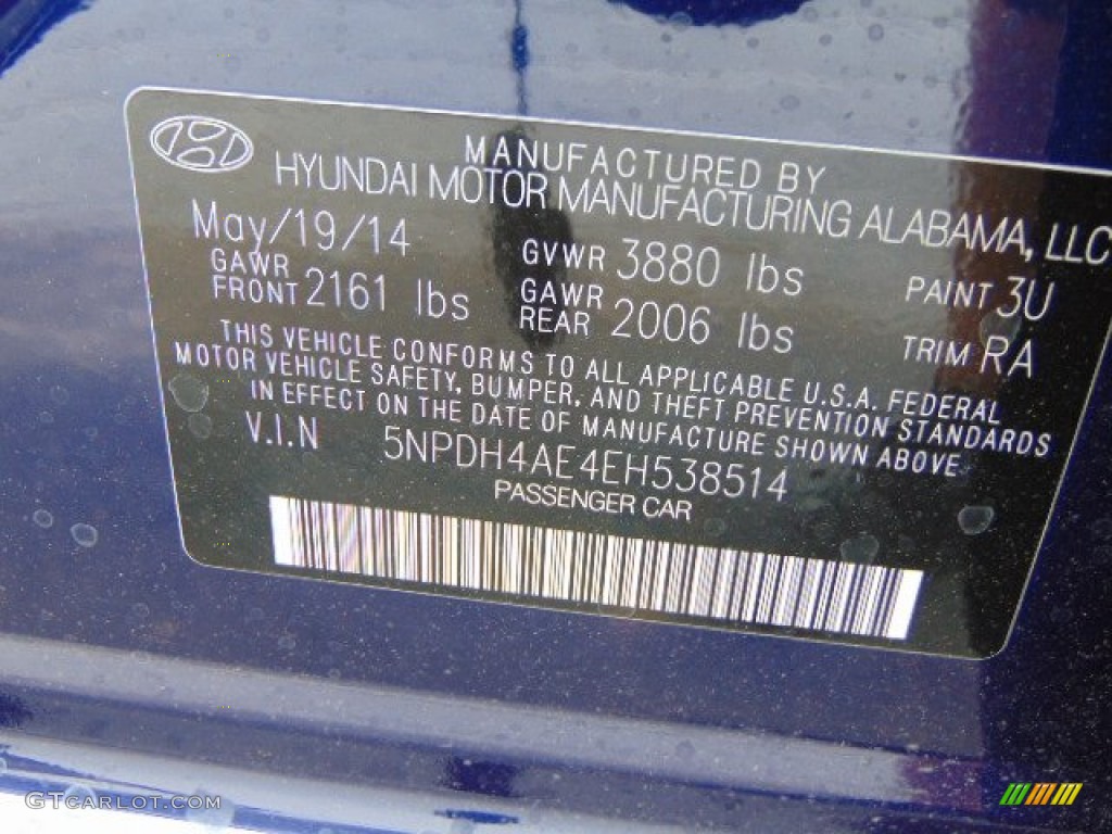 2014 Elantra SE Sedan - Blue / Gray photo #15