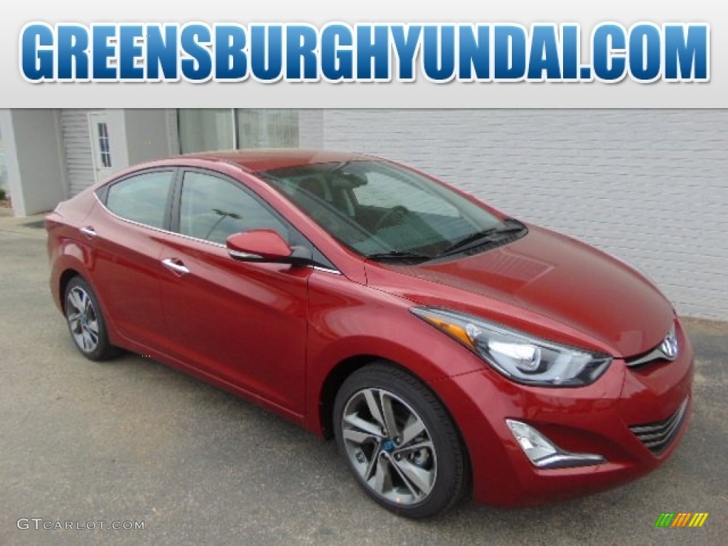 2014 Elantra Limited Sedan - Red / Black photo #1