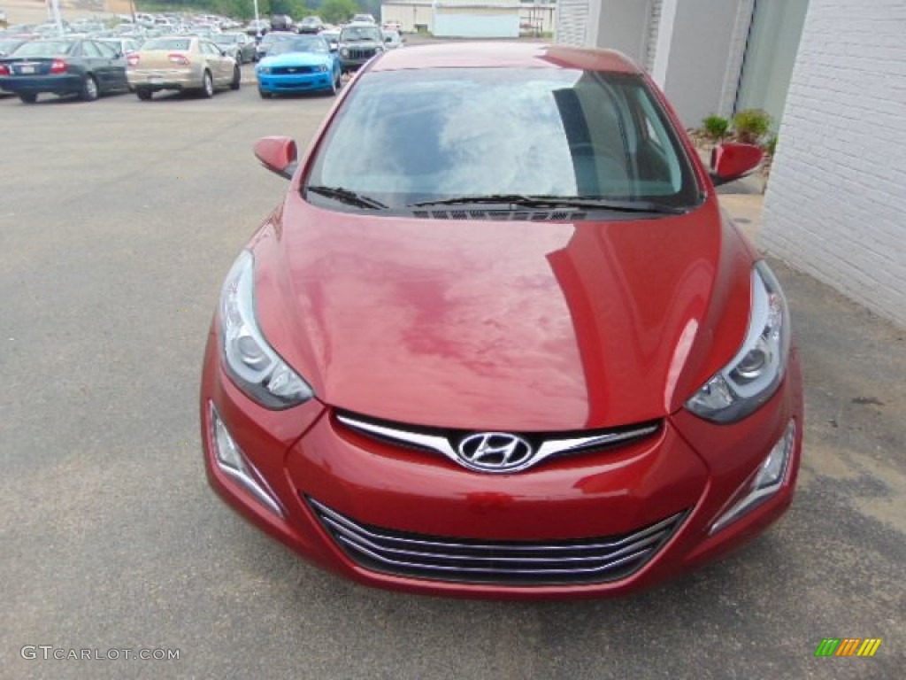 2014 Elantra Limited Sedan - Red / Black photo #4