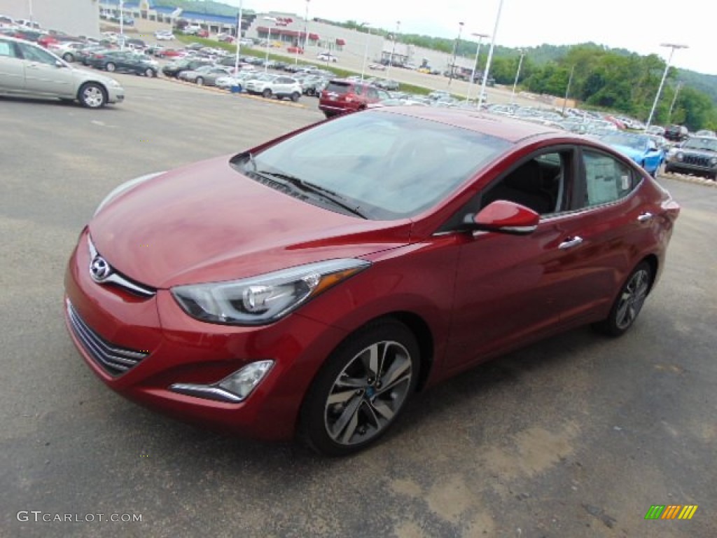 2014 Elantra Limited Sedan - Red / Black photo #5