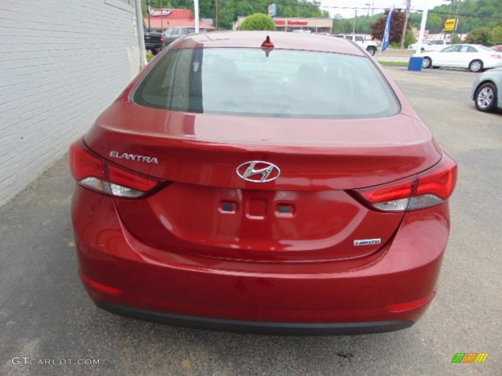 2014 Elantra Limited Sedan - Red / Black photo #6