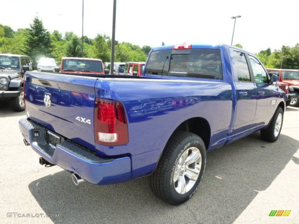 2014 1500 Sport Quad Cab 4x4 - Blue Streak Pearl Coat / Black photo #6