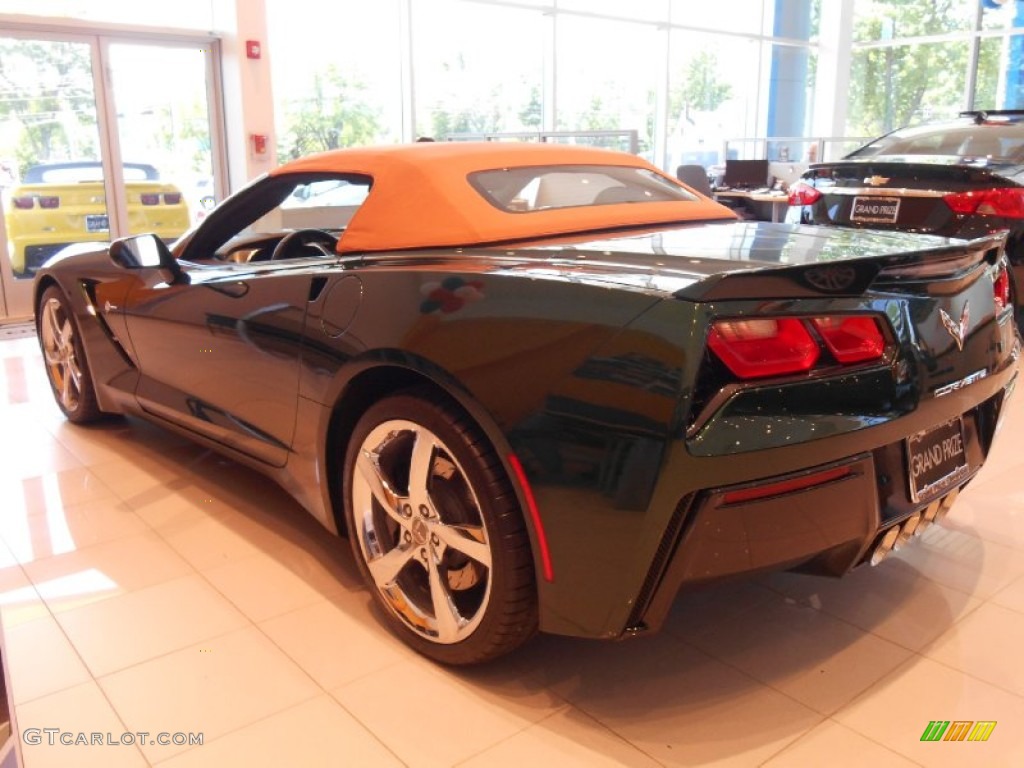 2014 Corvette Stingray Convertible Z51 Premiere Edition - Lime Rock Green Metallic / Premire Edition Brownstone Suede photo #6