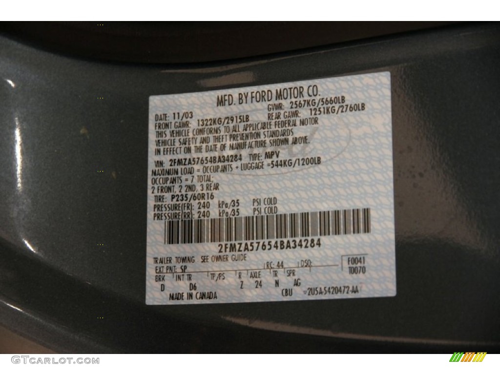 2004 Freestar SES - Medium Steel Blue Metallic / Flint Grey photo #13