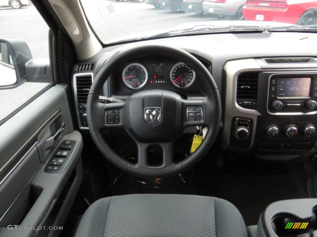 2014 1500 SLT Quad Cab - Bright White / Black/Diesel Gray photo #19