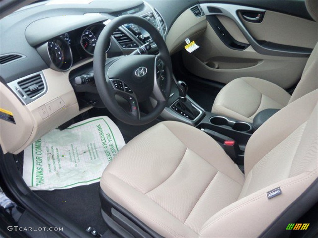 2014 Elantra SE Sedan - Black / Beige photo #6