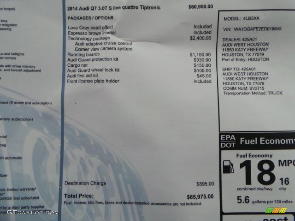 2014 Q7 3.0 TFSI quattro S Line Package - Lava Gray Pearl / Espresso photo #36