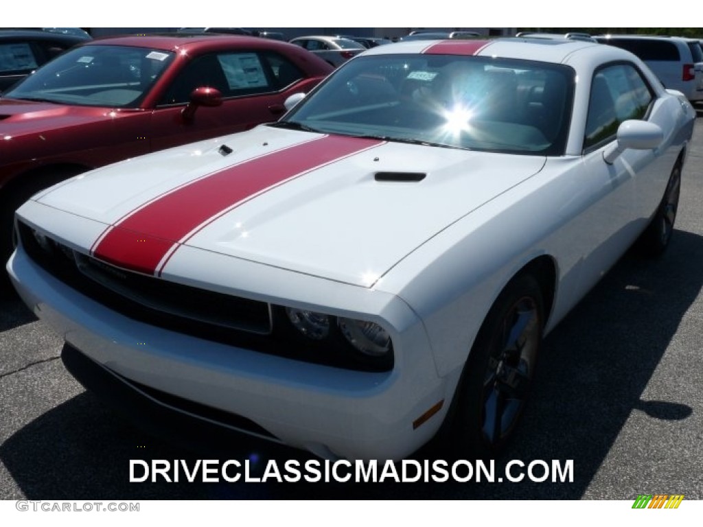 2014 Challenger Rallye Redline - Bright White / Dark Slate Gray/Radar Red photo #1