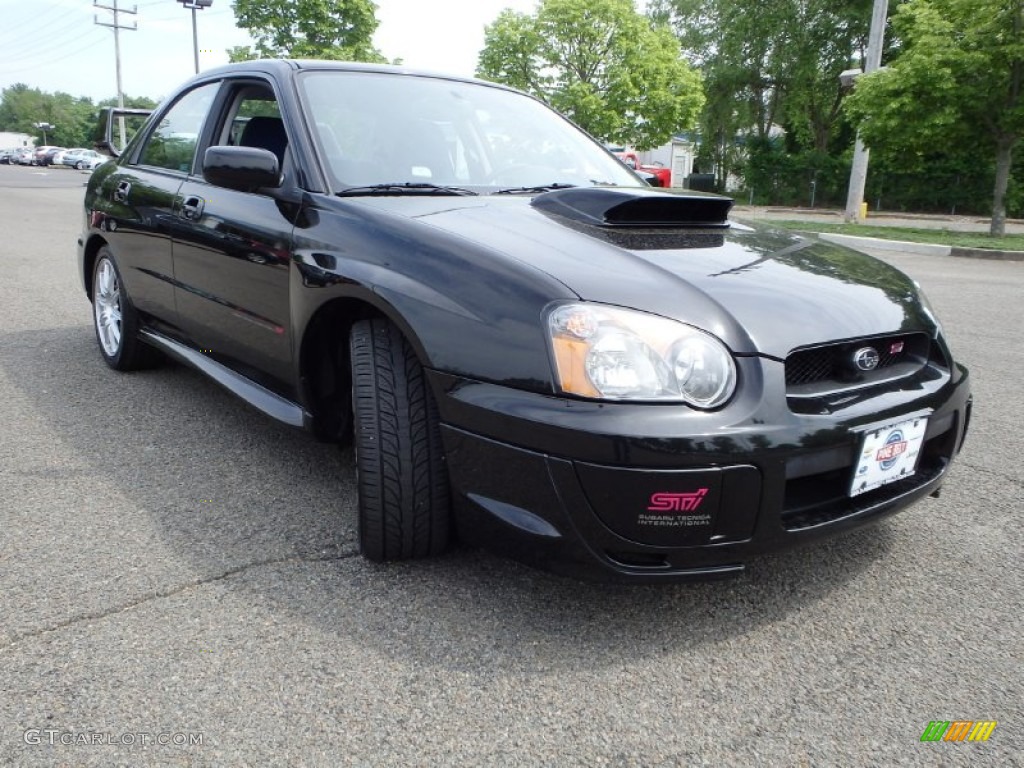 2004 Impreza WRX STi - Java Black Pearl / Blue Ecsaine/Black photo #3