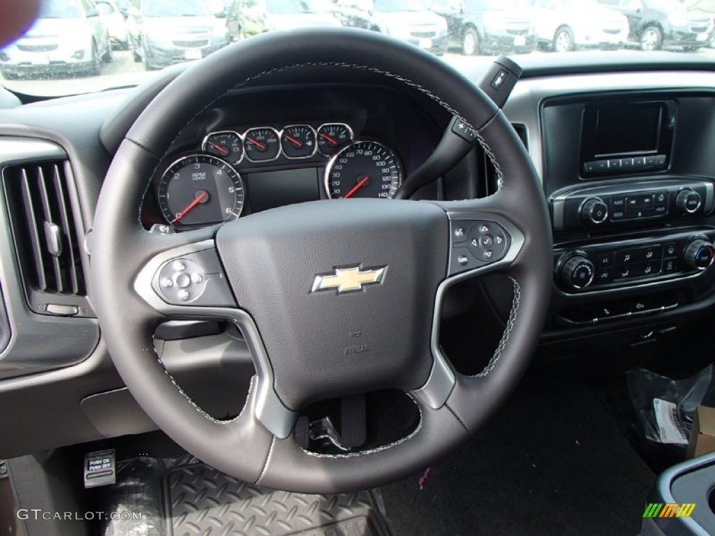 2014 Chevrolet Silverado 1500 LT Regular Cab Jet Black Steering Wheel Photo #94142739