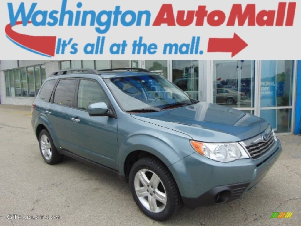 2009 Forester 2.5 X Premium - Sage Green Metallic / Platinum photo #1
