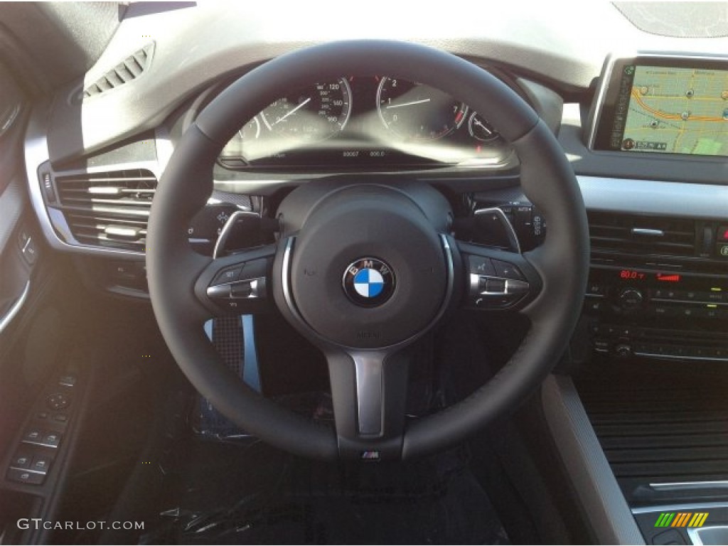 2014 BMW X5 xDrive50i Black Steering Wheel Photo #94148628