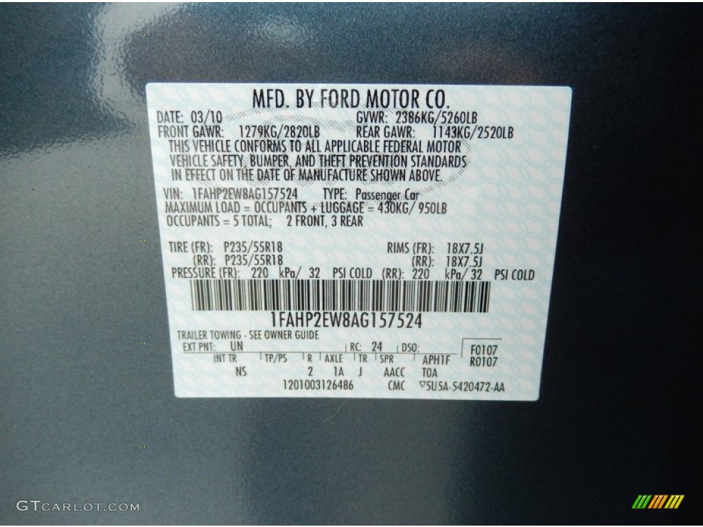 2010 Taurus SEL - Steel Blue Metallic / Light Stone photo #26