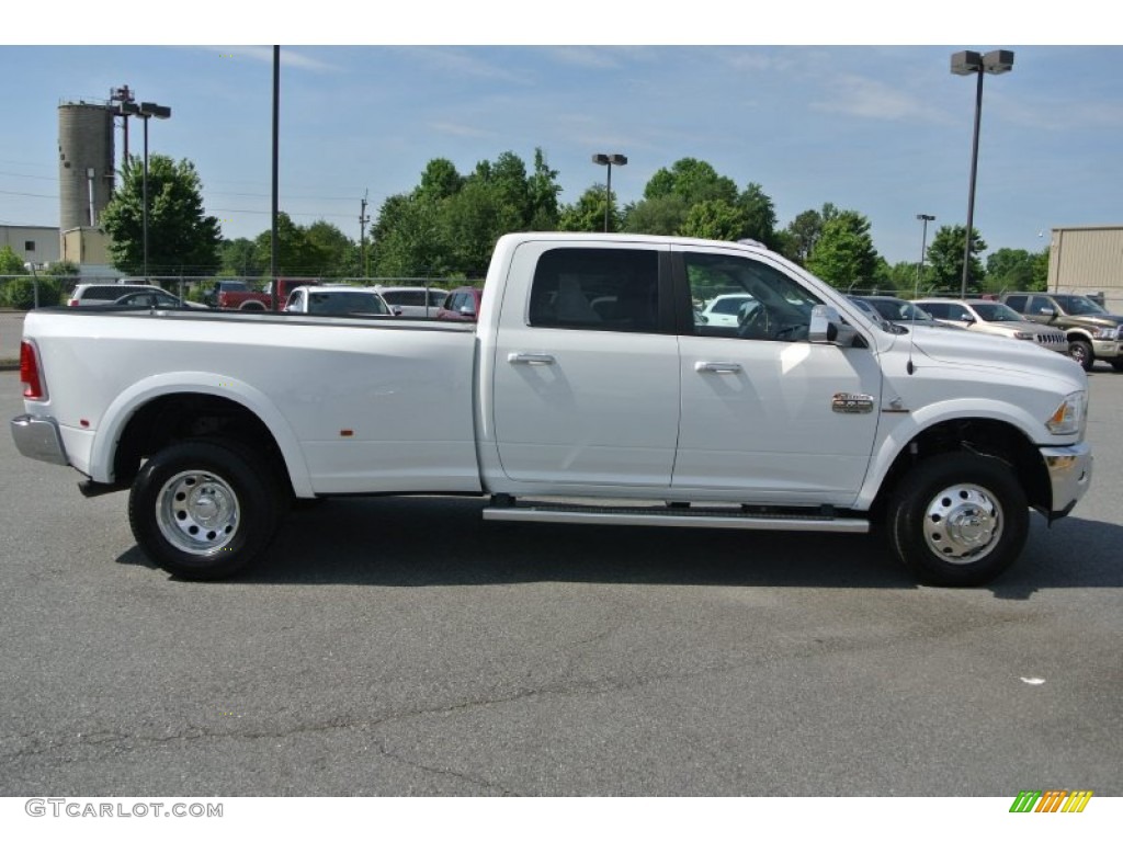 2014 3500 Laramie Longhorn Crew Cab 4x4 Dually - Bright White / Canyon Brown/Light Frost Beige photo #6
