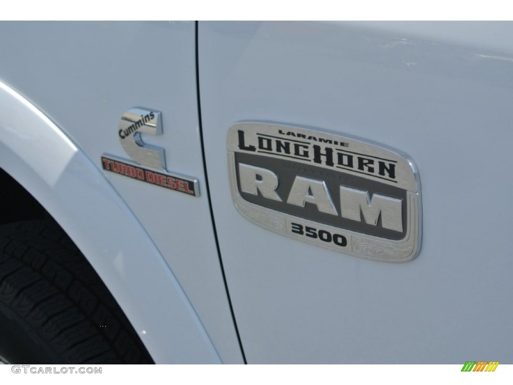 2014 3500 Laramie Longhorn Crew Cab 4x4 Dually - Bright White / Canyon Brown/Light Frost Beige photo #7