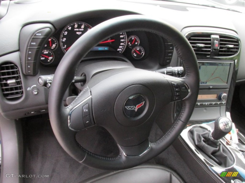 2013 Chevrolet Corvette Coupe Ebony Steering Wheel Photo #94151811