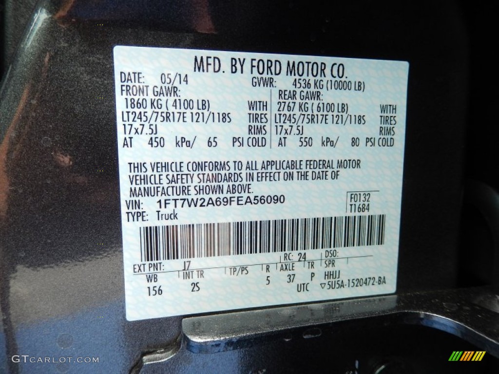 2015 F250 Super Duty Color Code J7 for Magnetic Photo #94155180