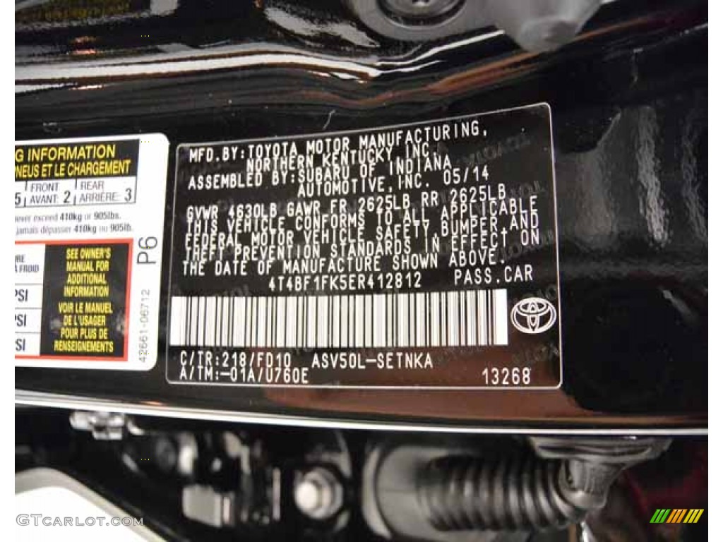 2014 Camry LE - Attitude Black Metallic / Ash photo #33