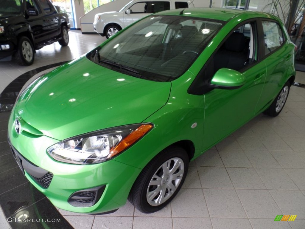 2012 MAZDA2 Sport - Spirted Green Metallic / Black photo #1