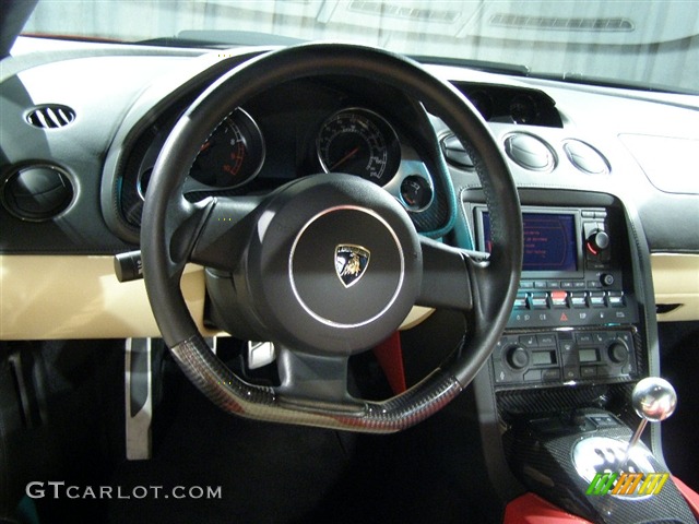 2006 Lamborghini Gallardo Coupe Red/Ivory Steering Wheel Photo #94173