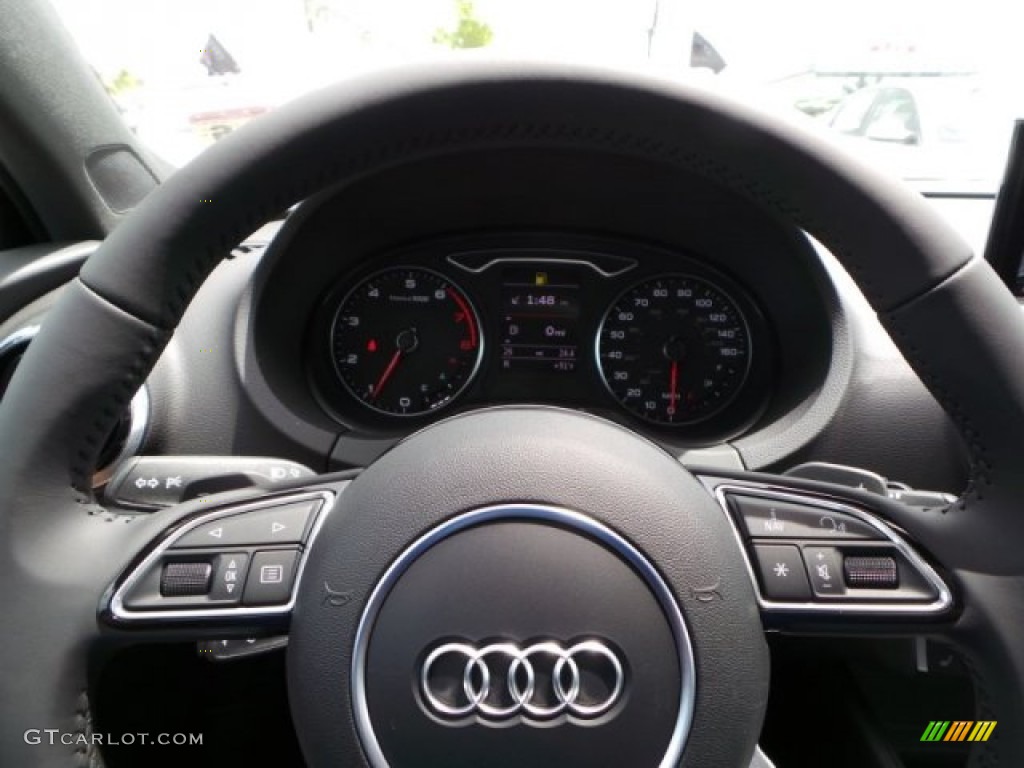 2015 Audi A3 2.0 Premium Plus quattro Black Steering Wheel Photo #94175109