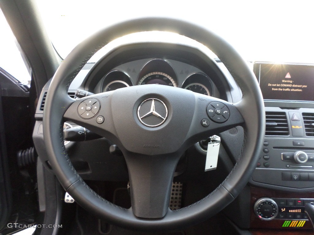 2011 Mercedes-Benz C 300 Sport Black Steering Wheel Photo #94187530