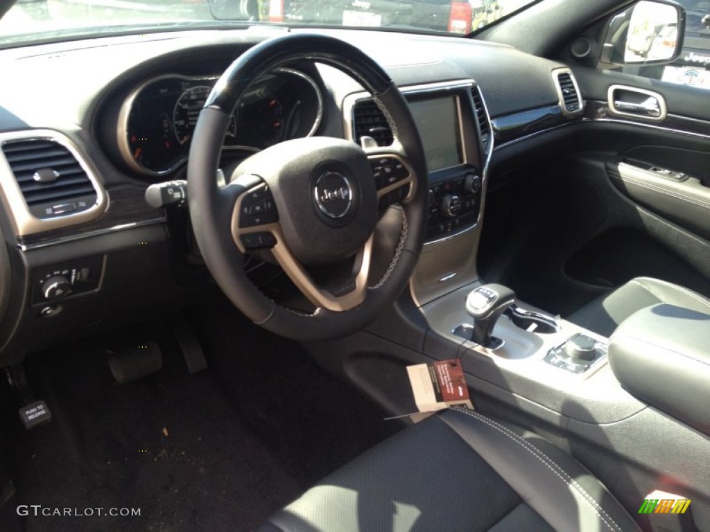 2014 Grand Cherokee Overland 4x4 - Brilliant Black Crystal Pearl / Overland Morocco Black photo #7