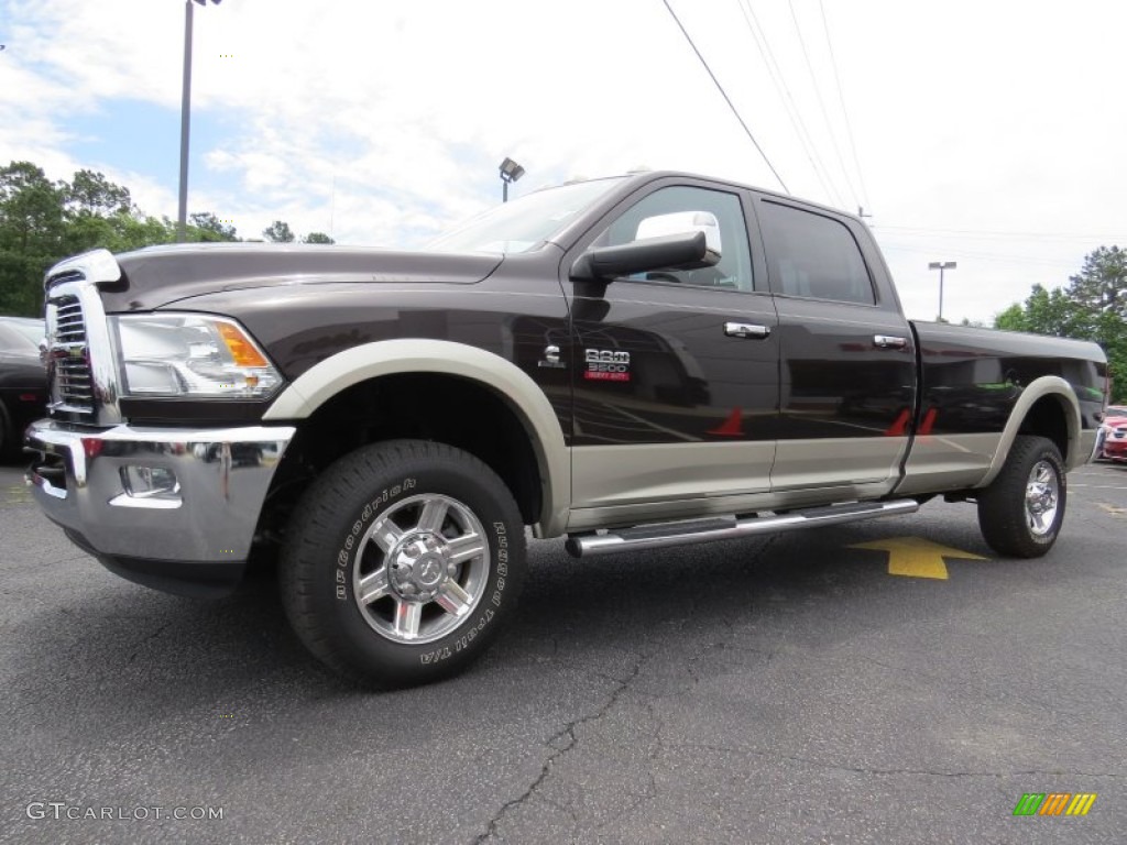 Rugged Brown Pearl 2011 Dodge Ram 3500 HD Laramie Crew Cab 4x4 Exterior Photo #94198013