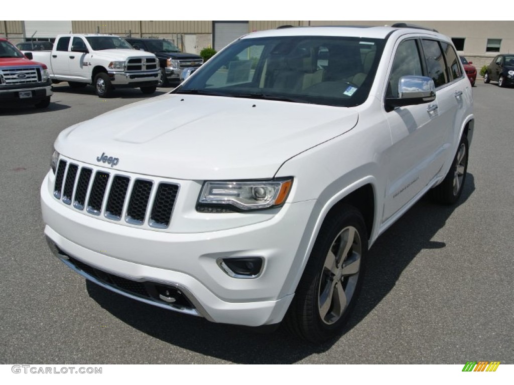 2014 Grand Cherokee Overland 4x4 - Bright White / Overland Nepal Jeep Brown Light Frost photo #1