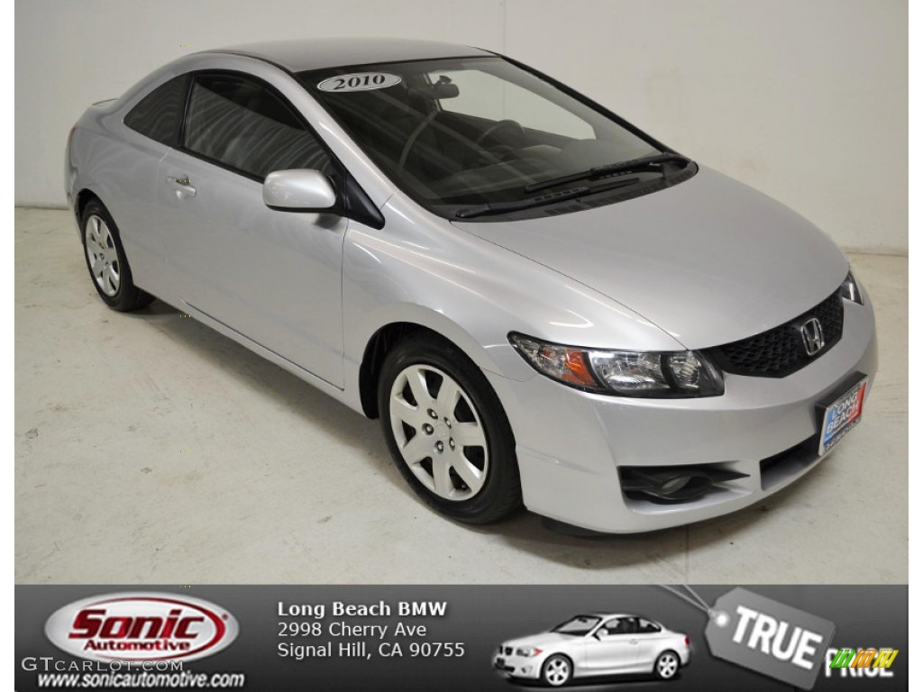 2010 Civic LX Coupe - Alabaster Silver Metallic / Gray photo #1