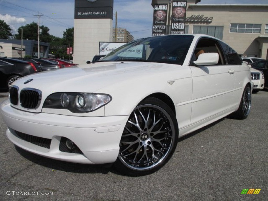 2005 3 Series 330i Coupe - Alpine White / Natural Brown photo #2