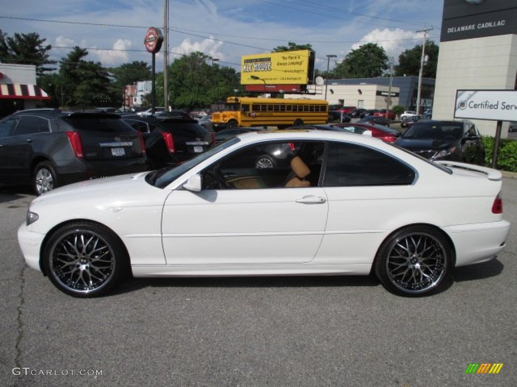 2005 3 Series 330i Coupe - Alpine White / Natural Brown photo #3