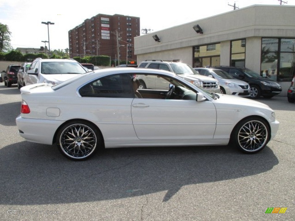 2005 3 Series 330i Coupe - Alpine White / Natural Brown photo #7
