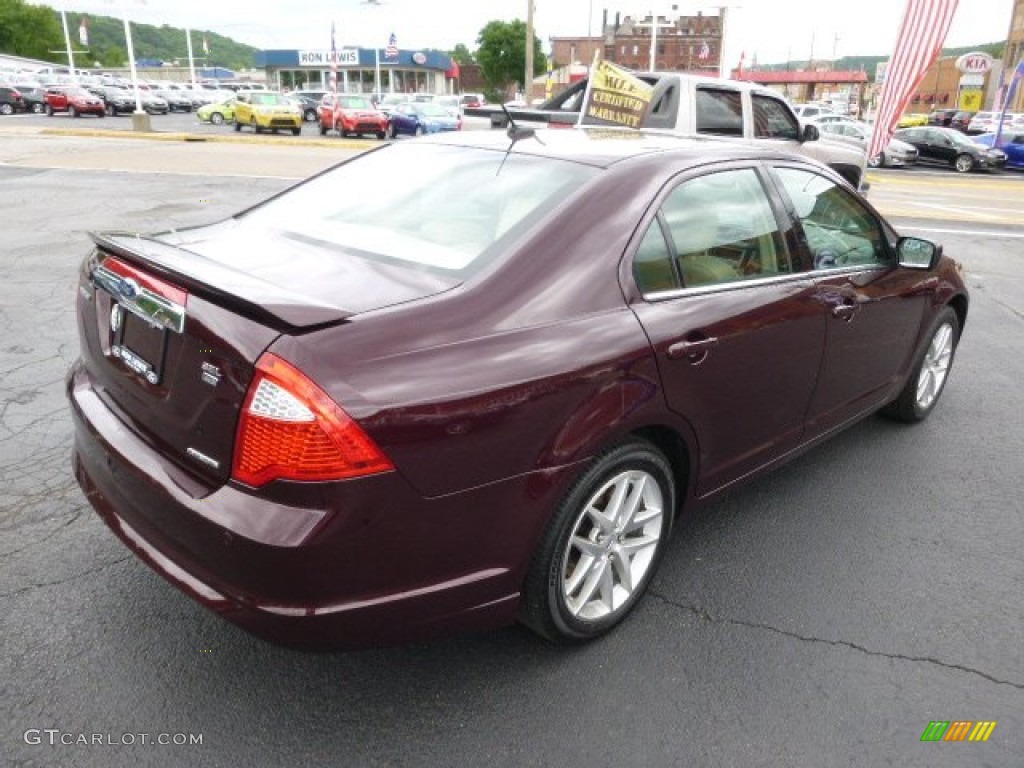 2011 Fusion SEL V6 AWD - Bordeaux Reserve Metallic / Camel photo #8