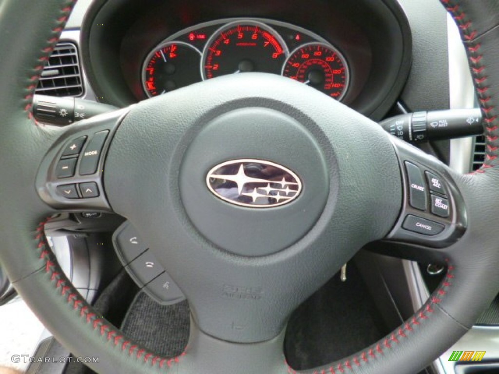 2012 Subaru Impreza WRX 4 Door WRX Carbon Black Steering Wheel Photo #94211654