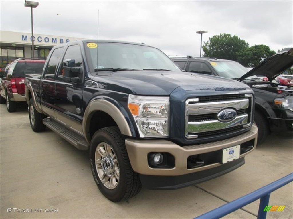 2014 F250 Super Duty King Ranch Crew Cab 4x4 - Blue Jeans Metallic / King Ranch Chaparral Leather/Adobe Trim photo #3